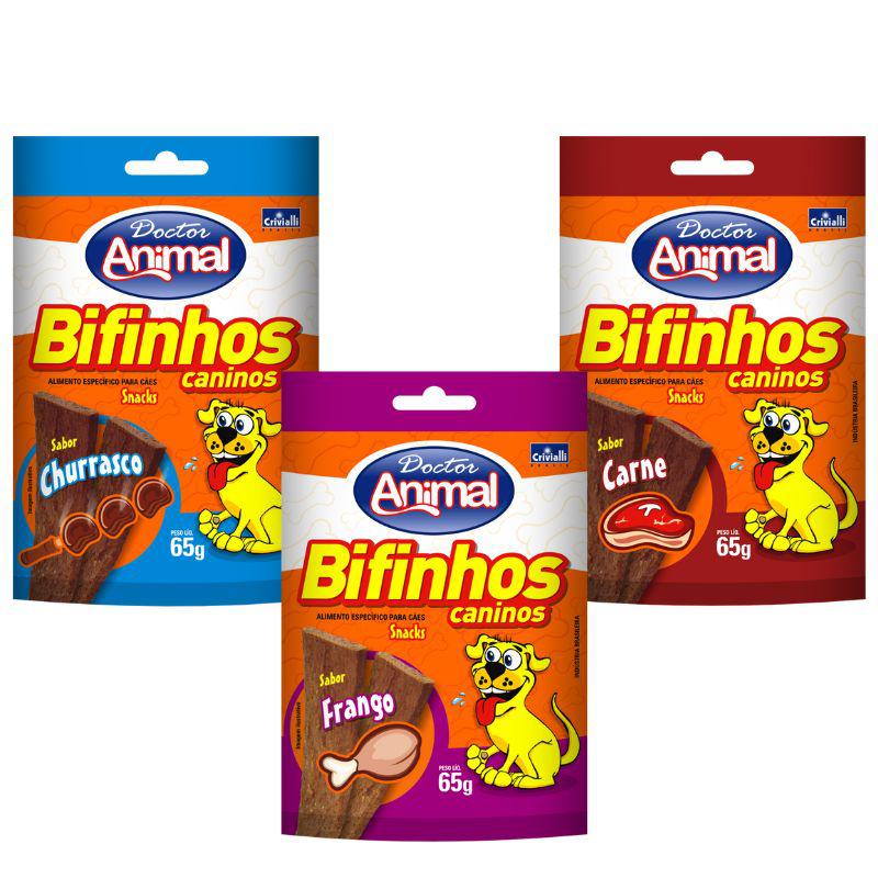 BIFINHOS CANINOS DOCTOR ANIMAL  - CARNE, FRANGO E CHURRASCO